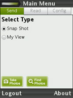 Java ME application menu