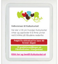 Example mobile website, homepage screenshot