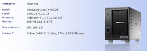 ReadyNAS firmware used
