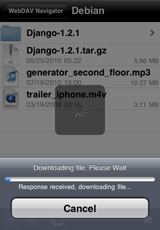 WebDAV Navigator downloading files
